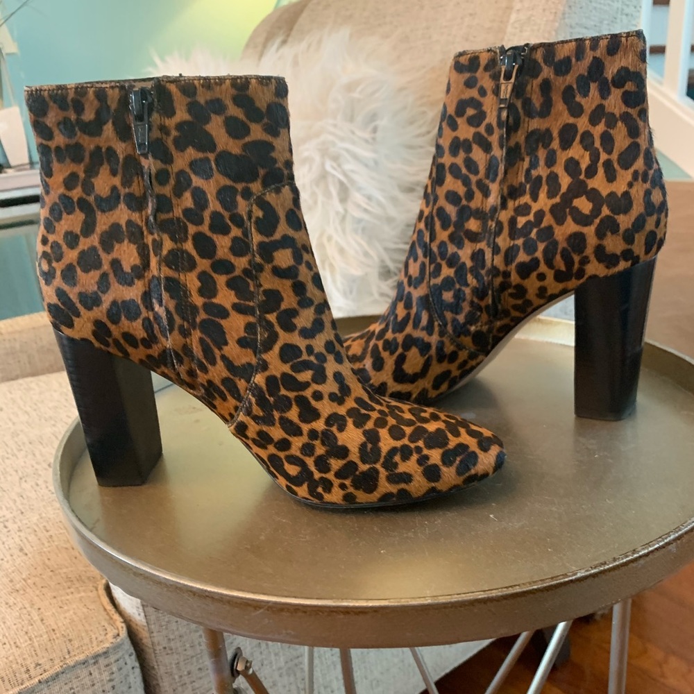 Cheetah print hair booties